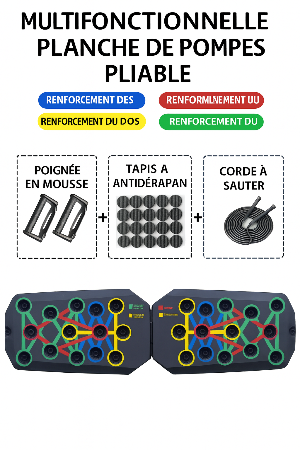 Planche de Pompes Pliable Multifonction